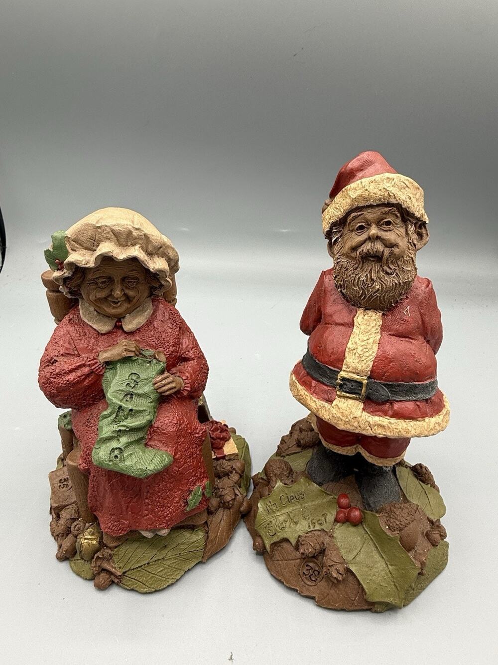 Vintage 1987 Mr & Mrs Claus Christmas Figurines Santa Pair 6” Holiday Decor
